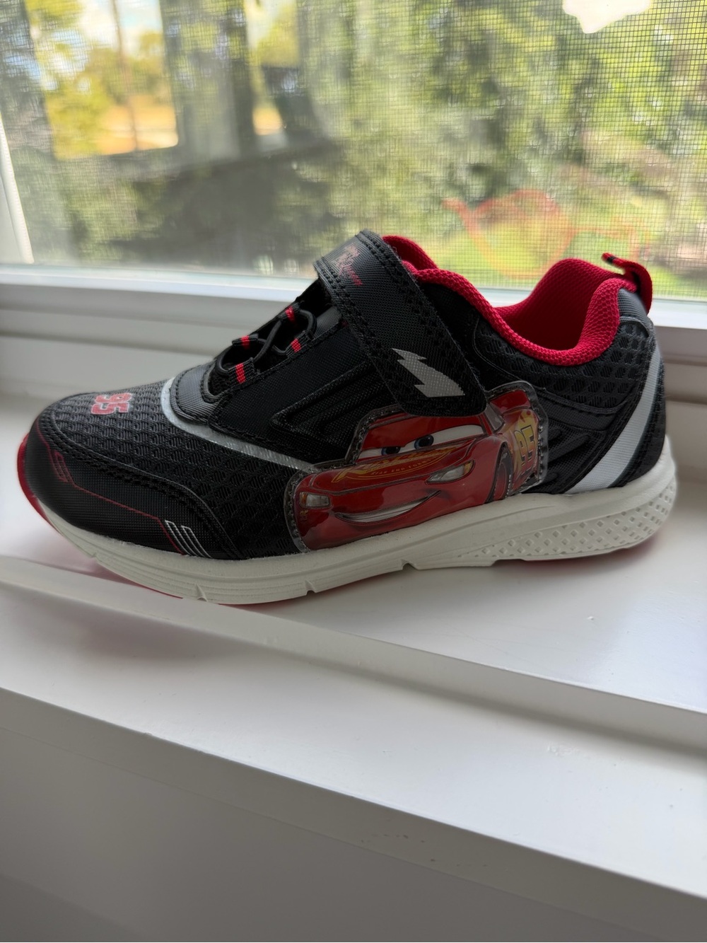 Brand New Light up Kids Lightning McQueen Shoes - Velcro Slip-On